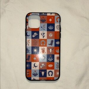 Vibrant Checkered Phone Case - Blue and Orange